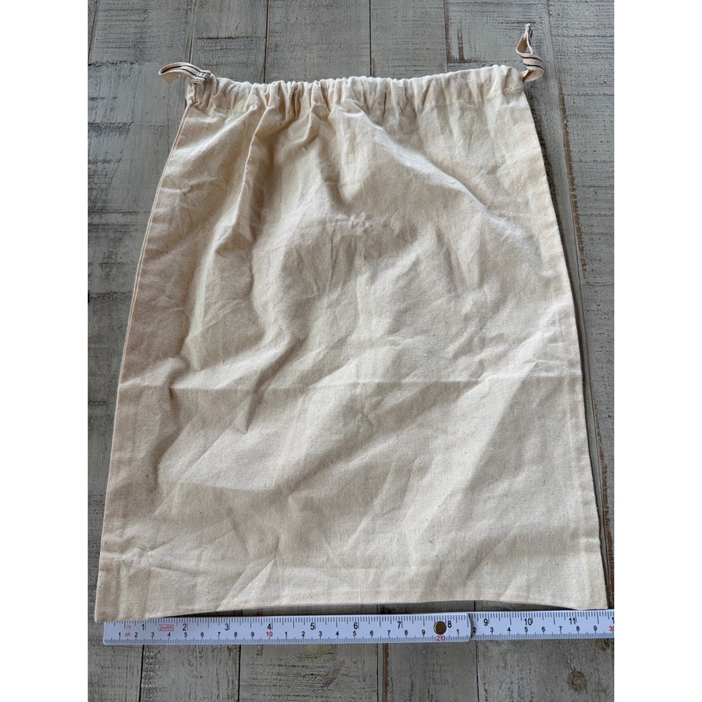 Tory Burch Cream Cotton Canvas Drawstring Dust Bag for Handbags Shoes 11.5x14.5